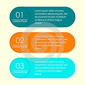 Layout workflow. Menu template. 3 steps, options, stages or levels. Modern business infographics design elements. Vector illustrat