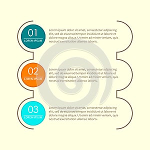 Layout workflow. Menu template. 3 steps, options, stages or levels. Modern business infographics design elements. Vector illustrat