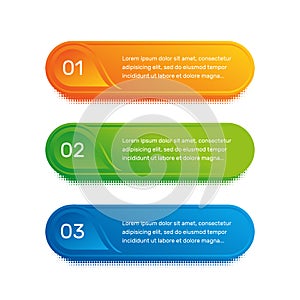 Layout workflow. Outline colorful menu for app interface. Number options. Web design of buttons elements. Infographics 1