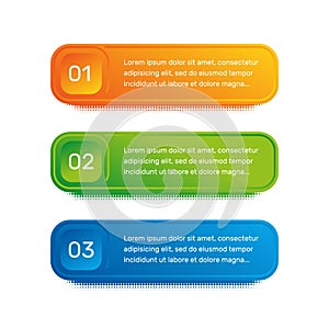 Layout workflow. Outline colorful menu for app interface. Number options. Web design of buttons elements. Infographics 1