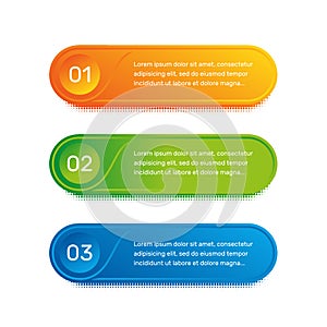 Layout workflow. Outline colorful menu for app interface. Number options. Web design of buttons elements. Infographics 1