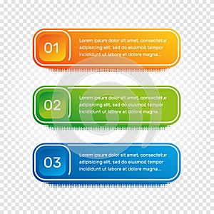 Layout workflow. Outline colorful menu for app interface. Number options. Web design of buttons elements. Infographics 1