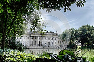 The Lazienki palace in Lazienki Park, Warsaw. Lazienki Krolewskie. Poland