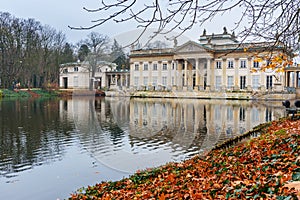 Lazienki palace or Palace on the Water in Royal Baths Park. Warsaw. Poland