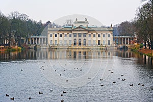 Lazienki palace or Palace on the Water in Royal Baths Park. Warsaw. Poland