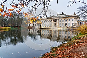 Lazienki palace or Palace on the Water in Royal Baths Park. Warsaw. Poland