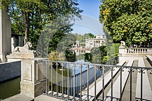 Lazienki Park, Palace on the Water in Warsaw, Poland.