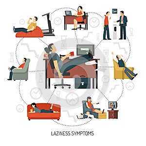Laziness Symptoms Infographics