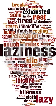 Laziness word cloud