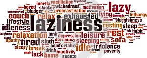 Laziness word cloud