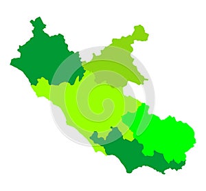 Lazio, Italy province vector map illustration isolated on background. Lacio regio. photo