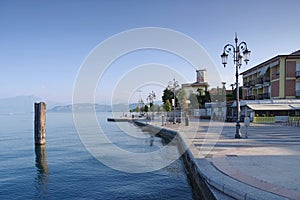 Lazise Pier on Lake Garda in Italy