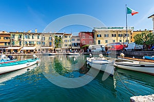 Lazise Village with the Port and Colorful Houses - Lake Garda Veneto Italy