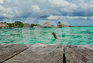 Lazur lake at Bacalar 7 colours lagoon