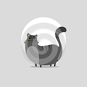 lazy cat logo premium vector