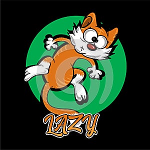 Lazy Cute Cat Orange Vector