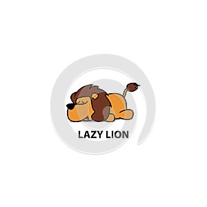 Lazy lion icon, logo design, vector illustration