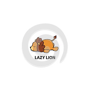 Lazy lion icon, logo vector design