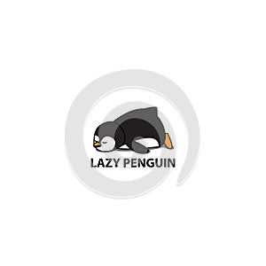 Lazy penguin sleeping icon, logo design