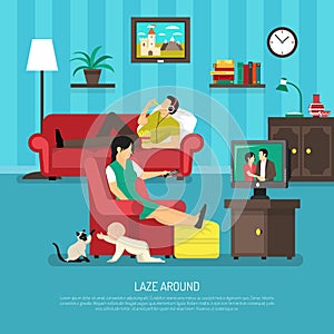 Lazy People Illustration