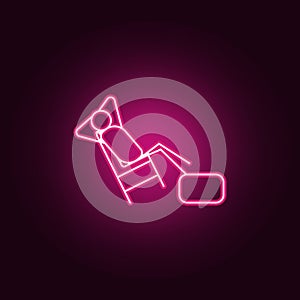 lazy person outline icon. Elements of Lazy in neon style icons. Simple icon for websites, web design, mobile app, info graphics