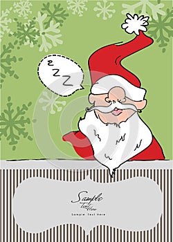 Lazy Sleeping Santa / Christmas card