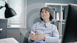 Lazy woman at office