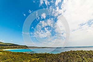 Lazzaretto beach under a cloudy sky in springtime