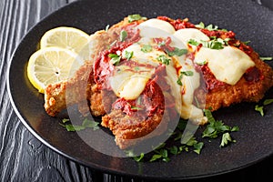 LaÃ¯Â¿Â½milanesa napolitana - homemade veal cutlet with mozzarella ch