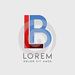 LB logo letters with blue and red gradation