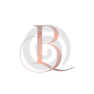 LB monogram logo signature icon. Elegant intertwined alphabet initials.