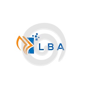 LBA credit repair accounting logo design on white background. LBA creative initials Growth graph letter logo concept. LBA business photo