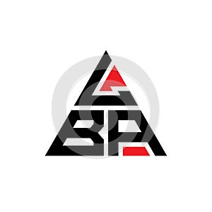 LBA triangle letter logo design with triangle shape. LBA triangle logo design monogram. LBA triangle vector logo template with red photo