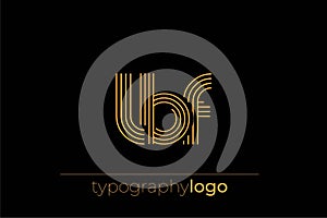LBF modern geometric typography logo