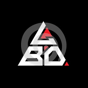 LBO triangle letter logo design with triangle shape. LBO triangle logo design monogram. LBO triangle vector logo template with red