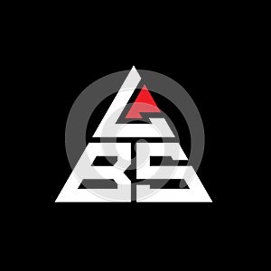 LBS triangle letter logo design with triangle shape. LBS triangle logo design monogram. LBS triangle vector logo template with red photo