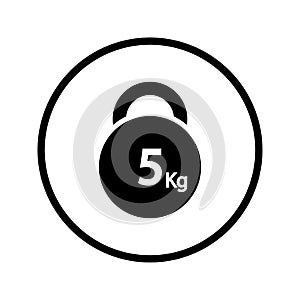 Lbs, weight, kg icon. Black vector illustration