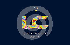 lc l c colorful alphabet letter logo icon template vector photo