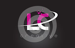 LC L C Creative Letters Design With White Pink Colors photo