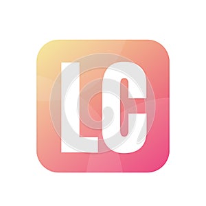 LC Letter Logo Design With Simple style