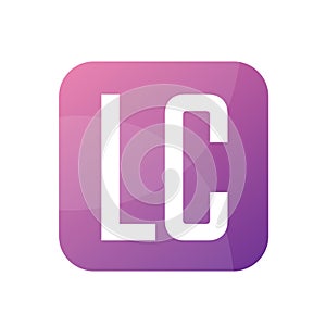 LC Letter Logo Design With Simple style