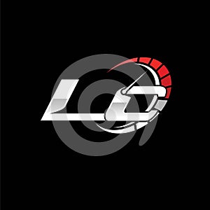 LC Logo Letter Speed Meter Racing Style