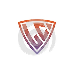 LC Logo Shield Monogram Gradient Style Design