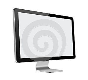 LCD Computer Monitor with blank screen on white