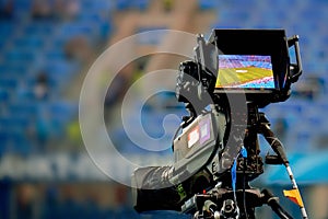 LCD display screen on a High Definition TV camera