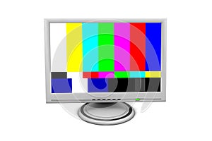 LCD Flatscreen Monitor with Test Pattern