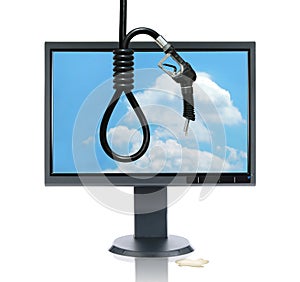 LCD Monitor and Gasoline Noose