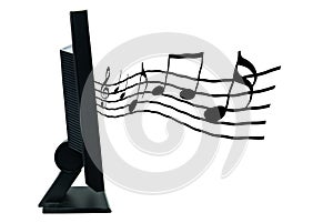 LCD monitor with musical notes