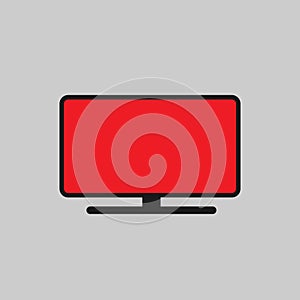 Lcd monitor red screen icon logo