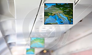 Lcd monitor showing a map of Europe